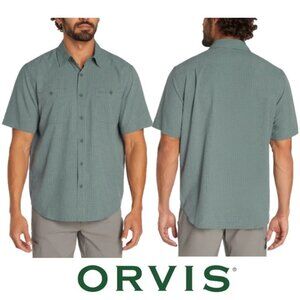 NWT Orvis Men's Short Sleeve Woven Shirt, Green